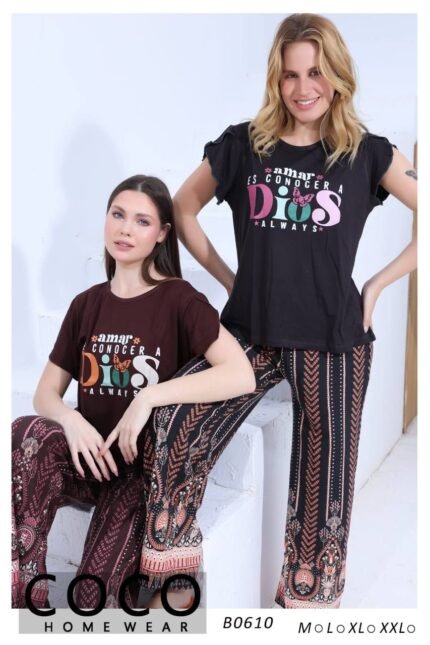 بيجامه حريمي نص كم